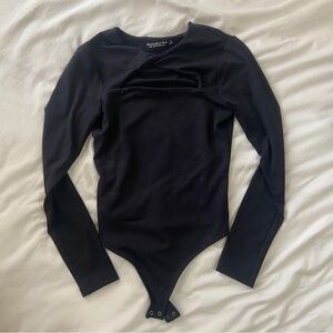 Abercrombie & Fitch Black Bodysuit with Keyhole Small